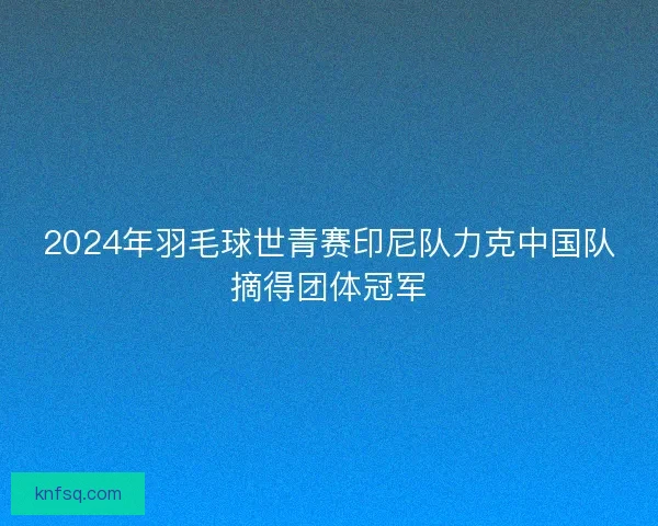2024年羽毛球世青赛印尼队力克中国队摘得团体冠军